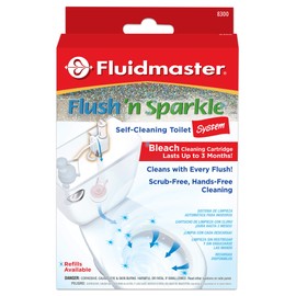 Fluidmaster 8300 Flush 'n Sparkle Automatic Toilet Bowl Cleaning System with Bleach Cartridge, 1 Count (Pack of 1) ( Packaging May Vary)