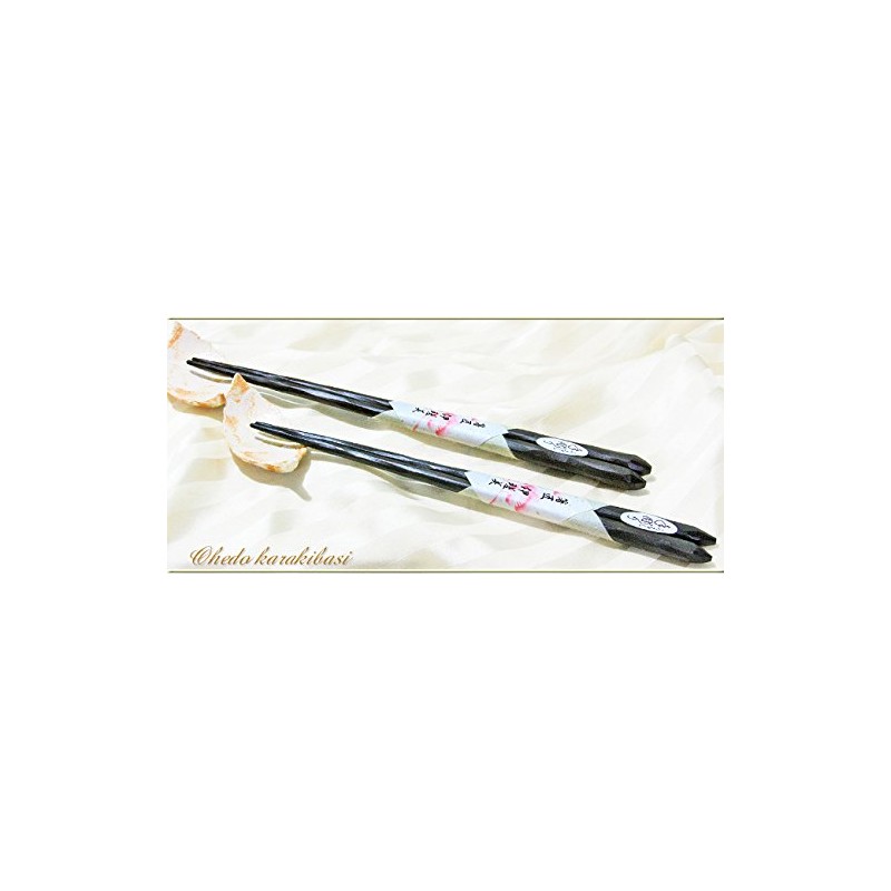 Hand Carved Ebony Chopsticks (1 Pair; Large Size: 9.3 inches