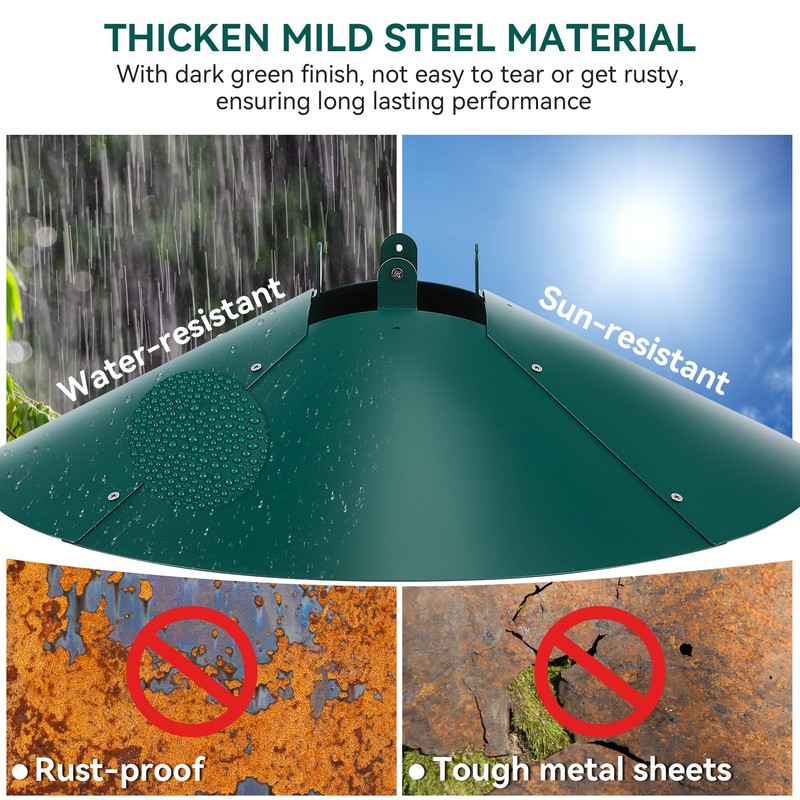 Qualirey 1 Pack 21.5 Inch Metal Squirrel Proof Baffle for