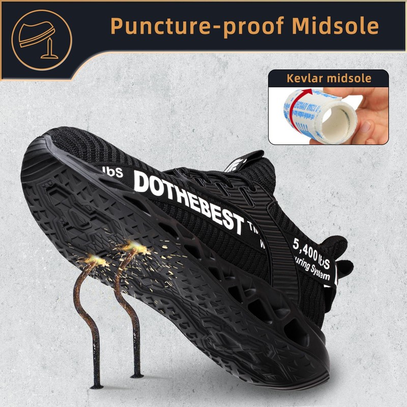 Furuian Waterproof Steel Toe Sneakers for Men Women Lightweight Safety