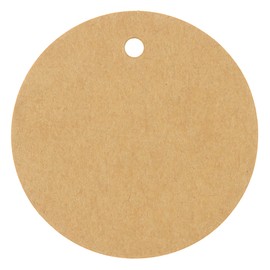 CleverDelights 2" Round Kraft Gift Tags - 100 Pack - Round Circle Paper Hang Tag 2 Inch