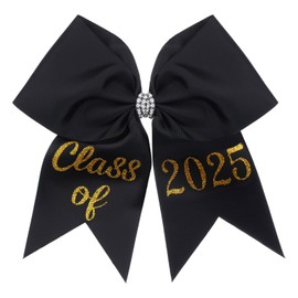 Knitgrip Graduation Bow Class of 2025 Graduation Cap Bow Class of 2025 Hair Accessories for Cap Decorations(Black)