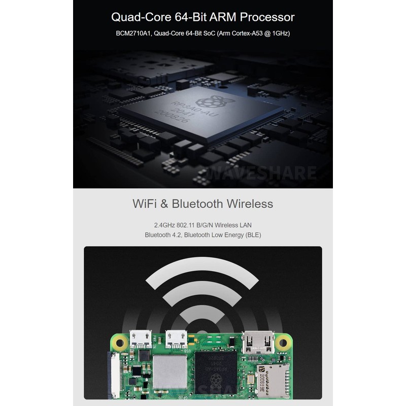 Waveshare Package B Compatible with Raspberry Pi Zero 2 W