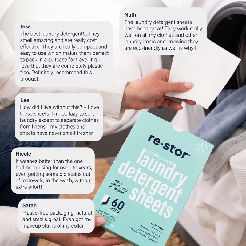 Laundry Detergent Sheets | 60 Loads | Hypoallergenic & Eco-Friendly