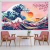 Sumind Ocean Wave Wall Hanging Photo Banner Japanese Kanagawa Backdrop