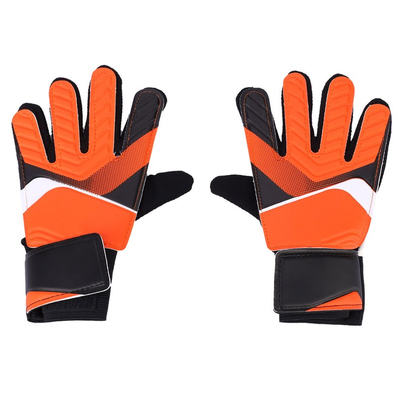 Kids Children Goalkeeper Glove NOn Slip Latex Soccer Finger Gloves(Orange