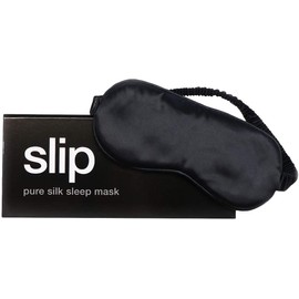 Slip Silk Sleep Mask, Black (One Size) - 100% Pure Mulberry 22 Momme Silk Eye Mask - Comfortable Sleeping Mask with Elastic Band + Pure Silk Filler and Internal Liner