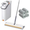 Mop and Bucket Set with 360-Degree Rotatable Flat Mops Head,