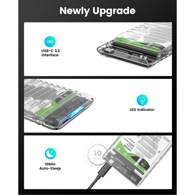 ORICO 2139C3-V1-CR 2.5 Inch HDD Case, USB C to SATA