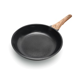 ZHANG XIAO QUAN SINCE 1628 Die-Cast Aluminum Nonstick Frying Pan 10 Inches with Non-Toxic Coating, Skillet with Bakelite Wood Grain Handle, Even Heating Cookware, PFOA/PFOS Free, Black