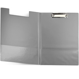 Netuno Pack of 1 Clipboard Folder A4 with Clip Grey Clipboard DIN A4 with Lid Writing Board with Metal Clamp Hard Plate Plastic Writing Case Writing Pad Clipboard DIN A4 Document Holder
