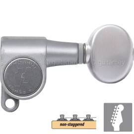 Hipshot NEW Hipshot Classic Mini Tuners 6 in line NON-Staggered OVAL Buttons - SATIN