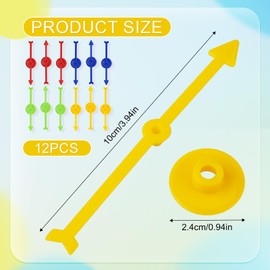 12pcs Arrow Game Spinners, 3.94in 4 Colors Plastic Spinners for Classroom Board Game Spinners for Activities DIY Projects