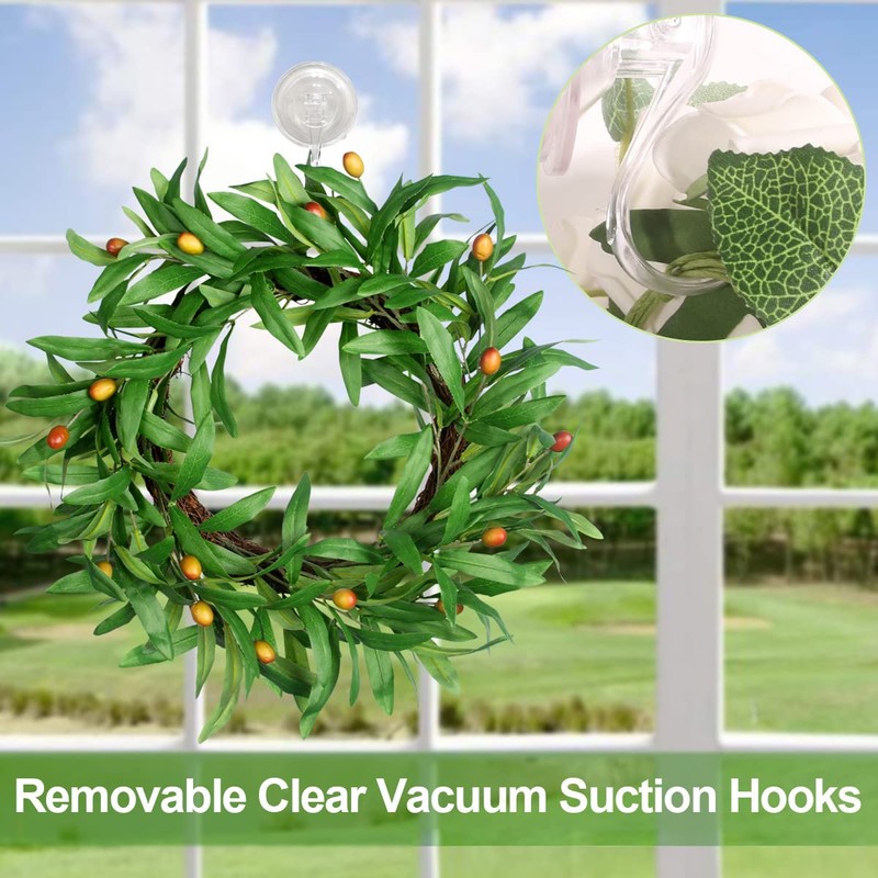 2 pack Suction Cup Wreath Hanger ，Large Clear Vacuum Heavy-Duty