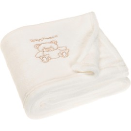 Playshoes Baby and Kids Fleece Blanket Versatile Blanket for Boys and Girls with Bear Embroidery (Fleece-Decke Bär) - beige, size: 75 x 100 cm