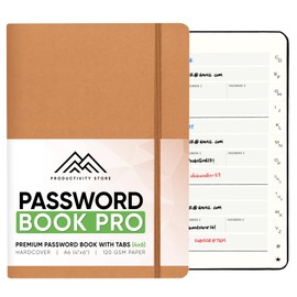 Best Password Book with Alphabetical Tabs | Small Password Book, Organizer & Notebook | Password Keeper to Keep Website Logins & Passwords Safe | Black | Small 4x5.5 | Productivity Store