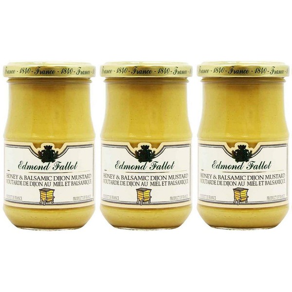 Edmond Fallot Mustard - Honey and Balsamic Dijon Mustard, 7.4oz Jars (Pack of 3)