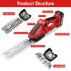 24V Cordless Handheld Grass Shear, Hedge Trimmer with 90° Cutting