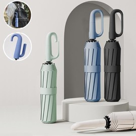 Automatic Umbrella, 1 Count Portable Folding Umbrella, Windproof Umbrella for Women & Men, Outdoor Umbrella,  Umbrella for Outdoor Activities - Color: Black, Specification: 1 Count