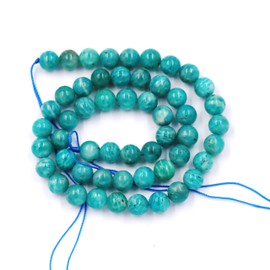 Malahill - abalorio de piedra natural para hacer joyas, abalorio sueltas con cordón elástico para hacer pulseras, collares, abalorio AAA Rusia Amazonita, 8 mm