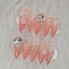 [Premium] Eternal Rose Stone Handmade Nail Tips - Coffin /