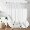 White Split Shower Curtain for Bath Transfer Benches, Polyester Fabric