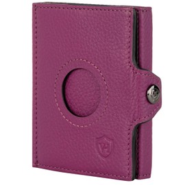 VON HEESEN Slim Wallet with RFID Protection - Mini Wallet Men & Women Small - Credit Card Holder - Wallet Small, Pink, Without coin compartment & Airtag compartment, Without coin compartment and