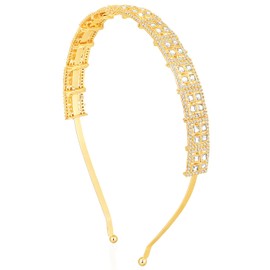 Aheli White Kundan Studded Fancy Hair Band Ethnic Fashion Jewelry for Women Design_4