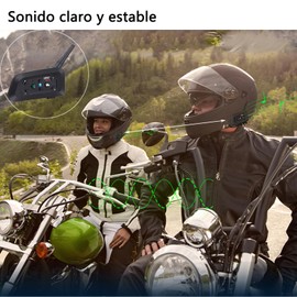 GaiRen V6 Pro - Casco de motocicleta con Bluetooth, 1200 m, 2 personas, Full Duplex inalámbrico, conexión de hasta 6 ciclistas para motociclismo, esquí y escalada (paquete de 2)