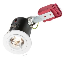 Knightsbridge Fixed GU10 230V 50W IC Fire-Rated Downlight-White, Metal