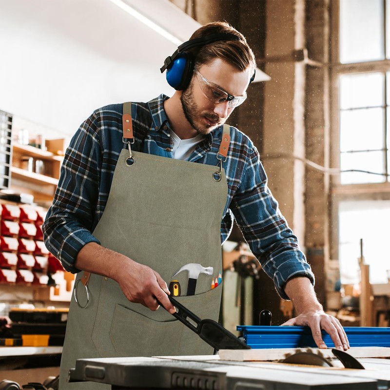 SAN LIKE Woodworking Apron for Men Chef Aprons for Men