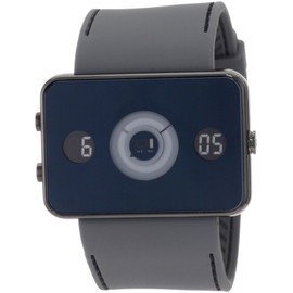 The One Men's Turning Disc Steel Watch IP202-3GY With Grey Rubber Strap