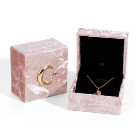 Necklace Velvet Box Pink Jewellery Gift Case Long Chain Display Boxes Bracelet Penda Gift Box for Christmas Mothers Day Birthday Ceremony Wedding Day Proposal Engagement Gift Box (Pendant box)
