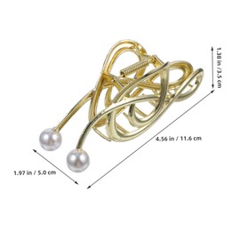 PACKOVE 3pcs Musical Note Hair Claw Clips with Fake Pearl Accents Non Slip Metal Accessories for Thick Thin Hair for Casual and Formal Occasions