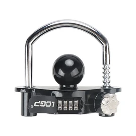 LCGP Black Trailer Hitch Lock with Combination Lock, Fits 1-7/8,2 and 2-5/16 Inch Couplers,Adjustable Storage Security, Heavy-Duty Steel