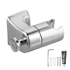 Universal Hand Shower Holder, Adjustable Shower Head Holder, Wall Mounted Shower Holder, Adjustable Shower Head Holder, No Drilling, Silver, 360° Rotatable