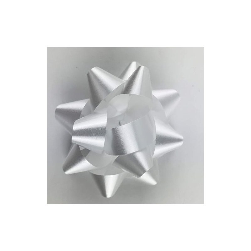 Worlds White Confetti Gift Bows Star Gift Bows for Christmas