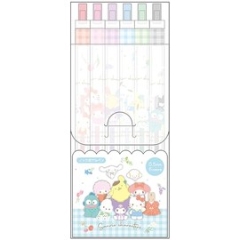 Tees Factory Sanrio Characters Retractable Gel Pen Flower Set of 6: Red/Pink/Purple/Blue/Green/Black Size: Approx. 5.7 x 2.4 x 0.6 inches (145 x 62 x 15 mm) SR-5543590FS