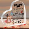 SMARGO Daddy Gifts from Son Heart-Shaped Acrylic Plaque Gifts for