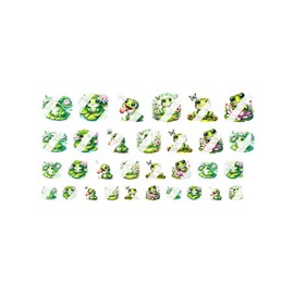 Butterfly Lily pad Frog Fall Nail Art Decals - Waterslide Nail Decals