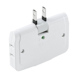 Sanwa Supply TAP-SP223 Lightning Guard Tap, 3 Openings, 2 Ps, Easy to Wiring, Swing Plug, Thin, Urea Resin, White