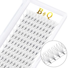 B&Q Ready-to-Use Fan Eyelashes, 6D-C, 0.07-9, Pointed Base, Eyelash Extensions, 3D, 4D, 5D, 6D, 10D, 0.05, 0.07, 0.10 mm Volume Eyelashes, C, D Curl, Black (6D-C Curl-0.07 mm, 9 mm)