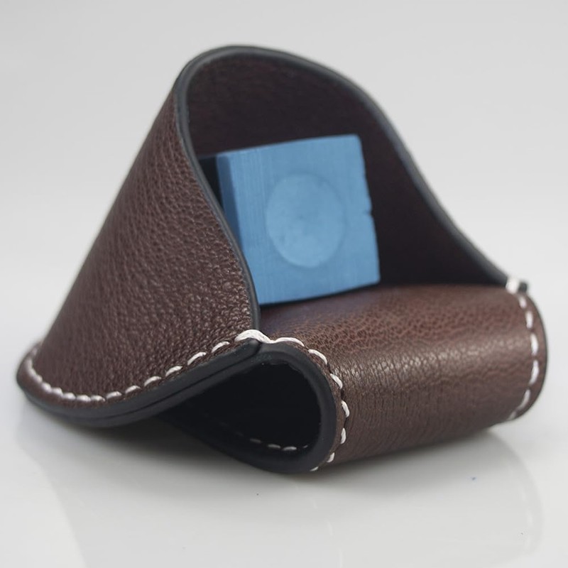Aswalling Billiards Chalk Holder Pocket Leather Chalk Holder with Clip