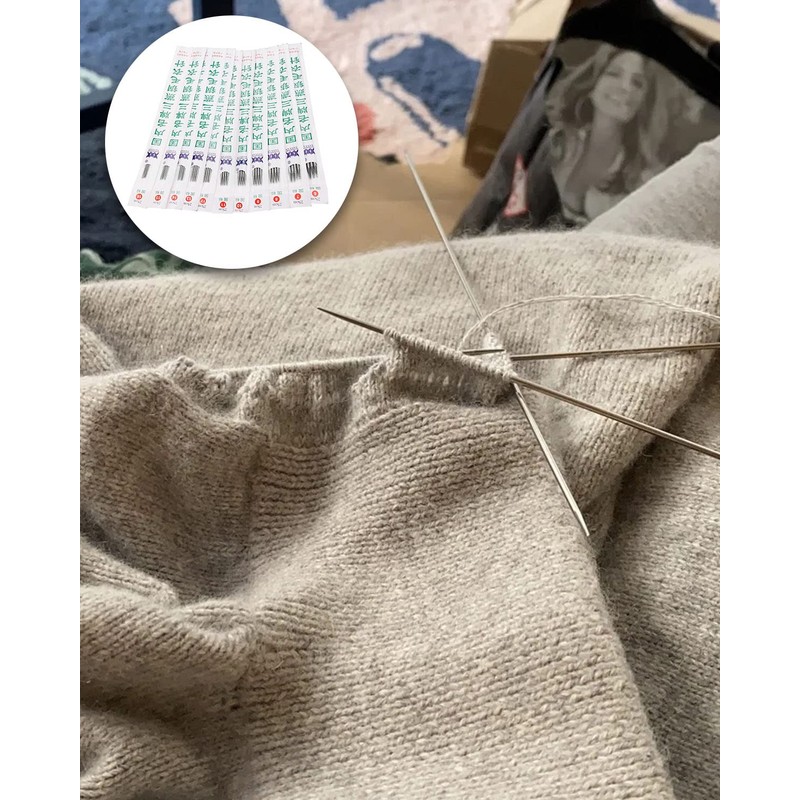 11 Sizes 10" 25CM Stainless Steel Double Pointed Knitting Needles