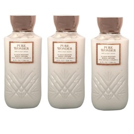 Bath & Body Body Lotion, 24 Hour Moisture, 8 oz / 226 g, 3 Pack (Full Size, PURE WONDER)