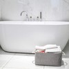 CREADARD Small Storage Box with Cotton Handles, Fabric Foldable Linen