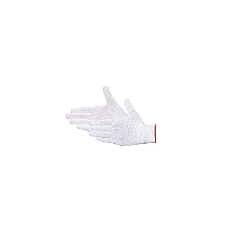 Jah 2181 Cotton Knitted Gloves 12 Pairs Thin White Size