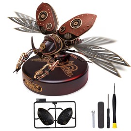 ROKR Storm Beetle Model Kits For Adults to Build-3D Metal Puzzle- ABS And Metal Buds Insects Figurine-Steampunk Decoration Gift Idea For Toy Collectors Men Women(MI01)