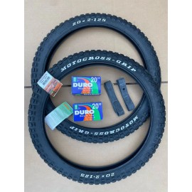Duro 20'' x 2.125 Bicycle Tires Tubes Rim Strips Motocross BMX Dirt Jump Bike Black