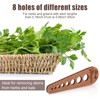 Gosknor Herb Stripper, Wood Vegetable Leaf Stripper with 8 Holes